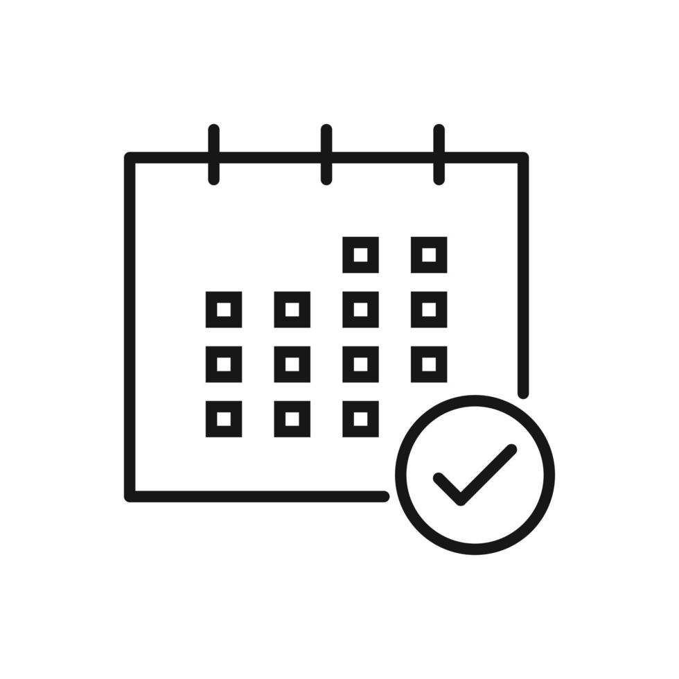 editable icono de cheque marca calendario recordatorio, vector ilustración aislado en blanco antecedentes. utilizando para presentación, sitio web o móvil aplicación