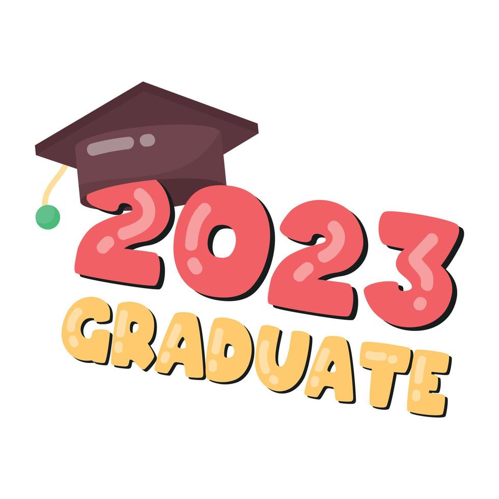 Trendy 2023 Graduate vector