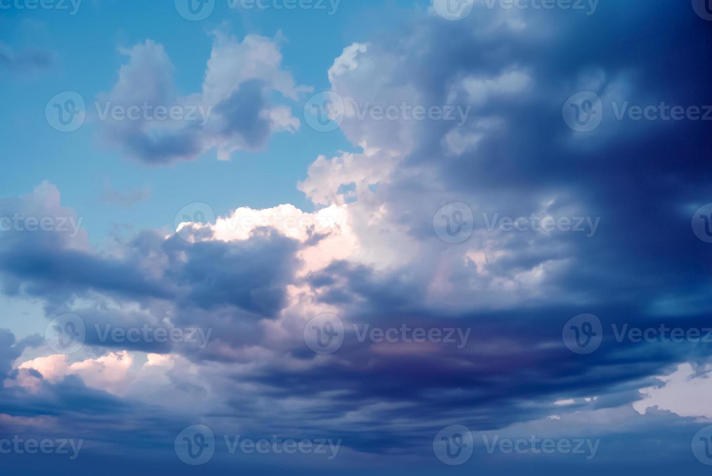 Summer blue sky cloud gradient light white background. Beauty clear cloudy in sunshine calm bright winter air bacground. Gloomy vivid cyan landscape in environment day horizon skyline view spring wind photo