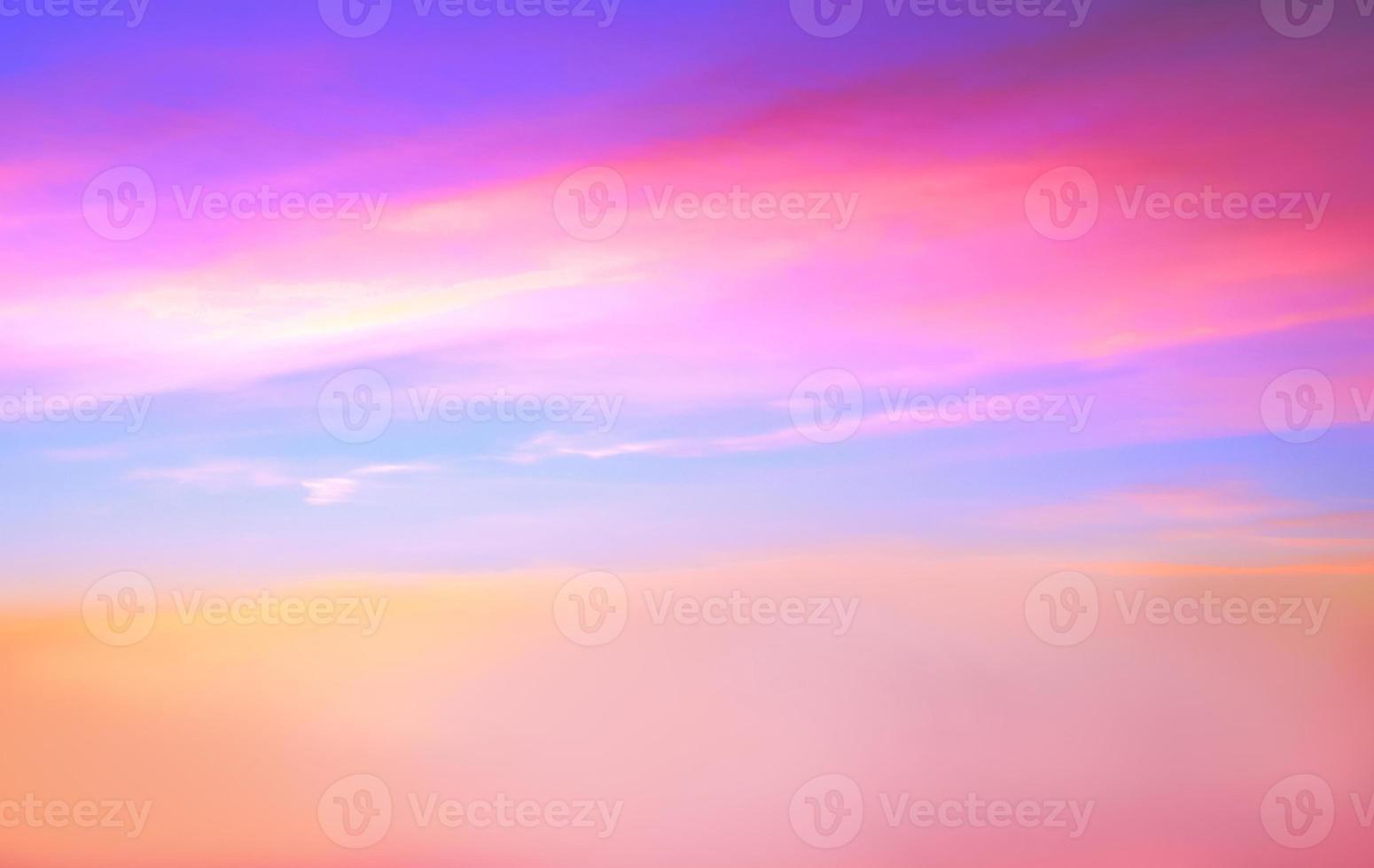 Real amazing panoramic sunrise or sunset sky with gentle colorful clouds. Long panorama, crop it photo