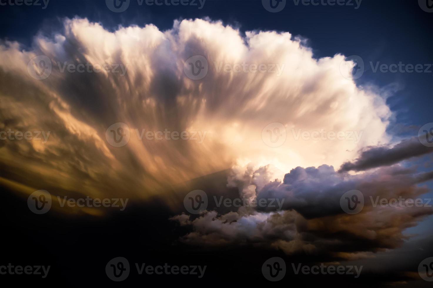 Lightning thunderstorm flash over the night sky. Concept on topic weather, cataclysms photo