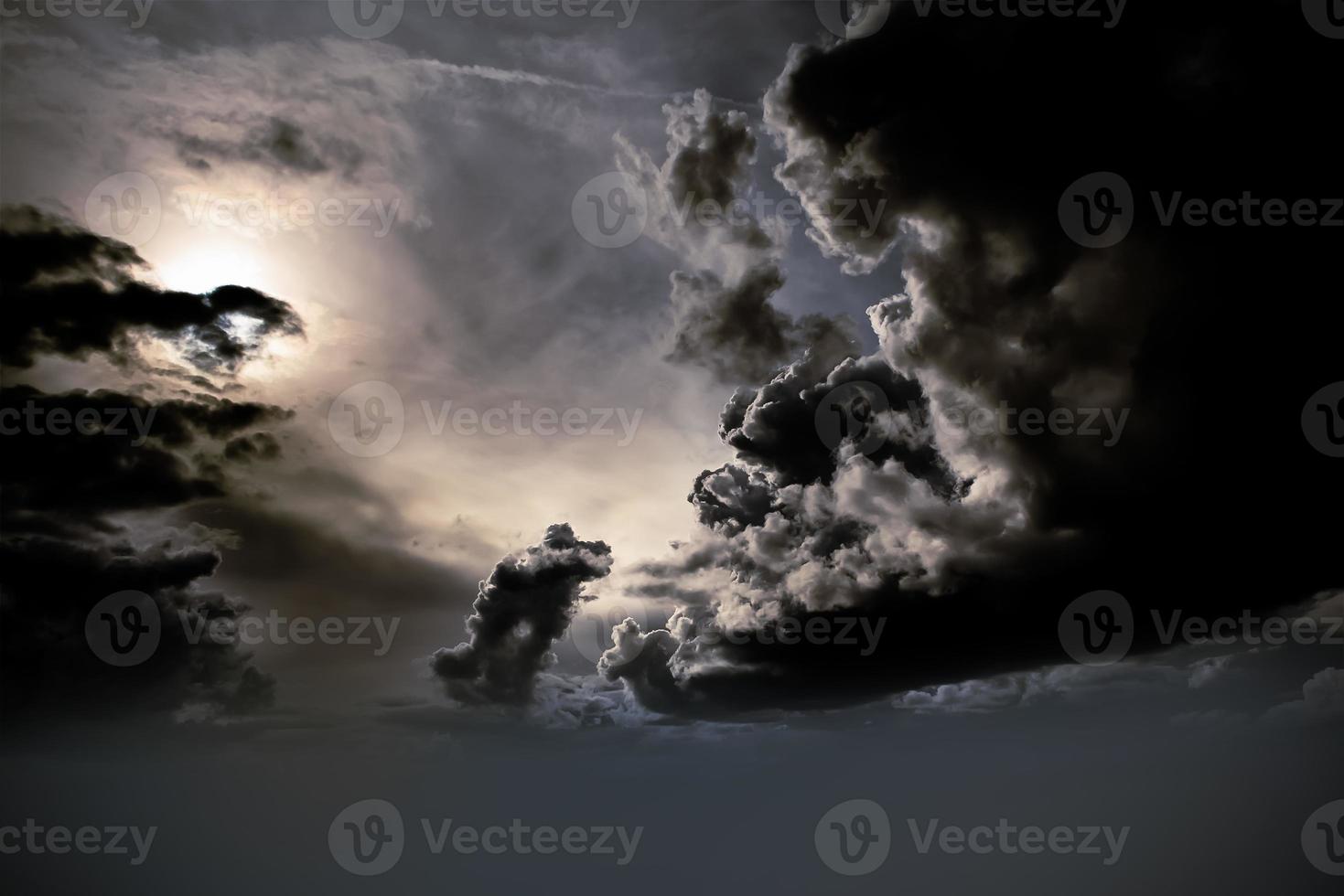 Lightning thunderstorm flash over the night sky. Concept on topic weather, cataclysms photo