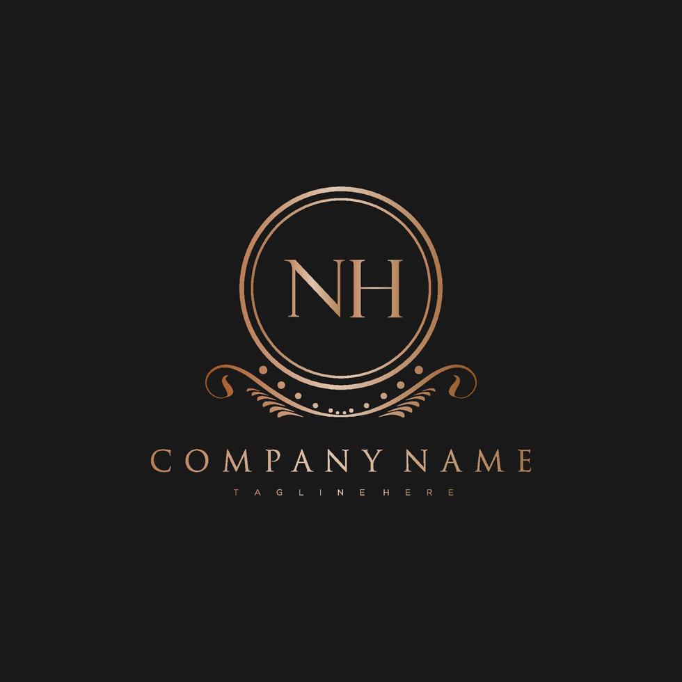 Nueva Hampshire letra inicial con real lujo logo modelo vector