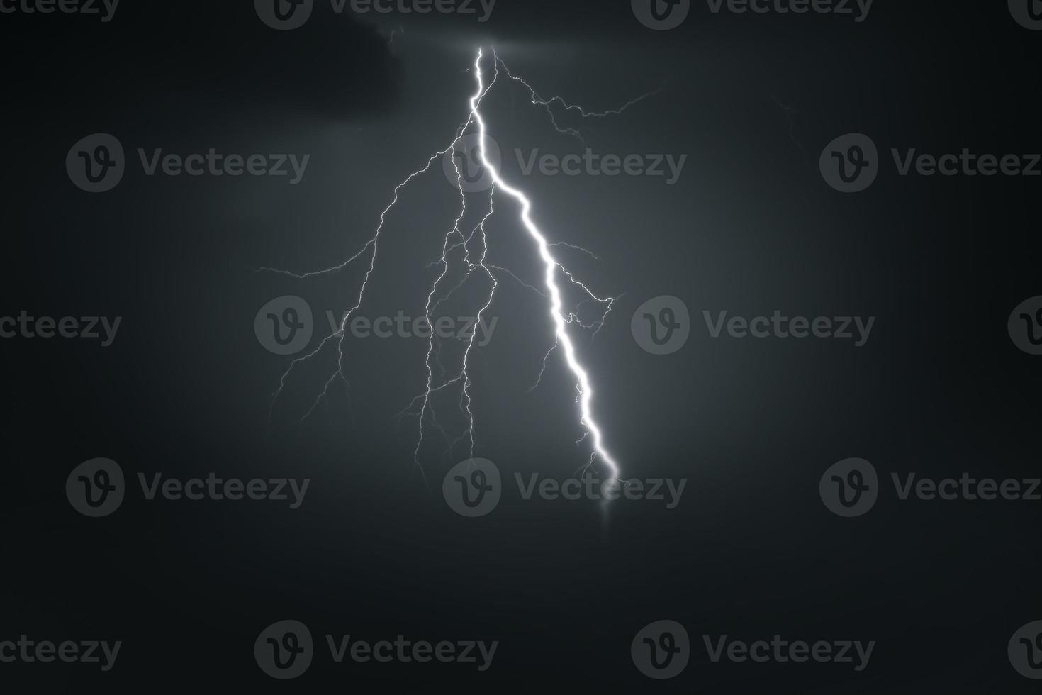 Lightning thunderstorm flash over the night sky. Concept on topic weather, cataclysms photo