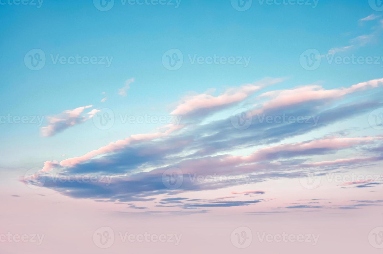 Summer blue sky cloud gradient light white background. Beauty clear cloudy in sunshine calm bright winter air bacground. Gloomy vivid cyan landscape in environment day horizon skyline view spring wind photo