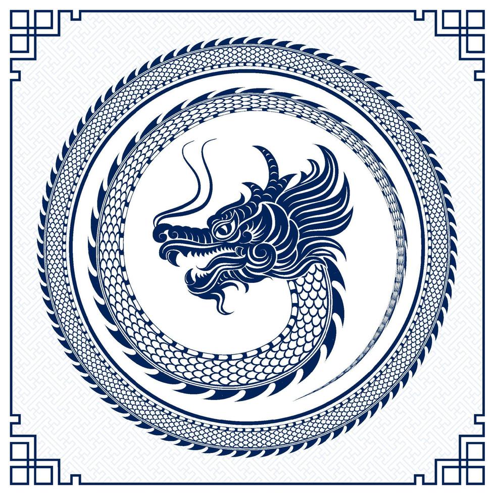 Happy Chinese new year 2024 Zodiac sign year of the Dragon vector