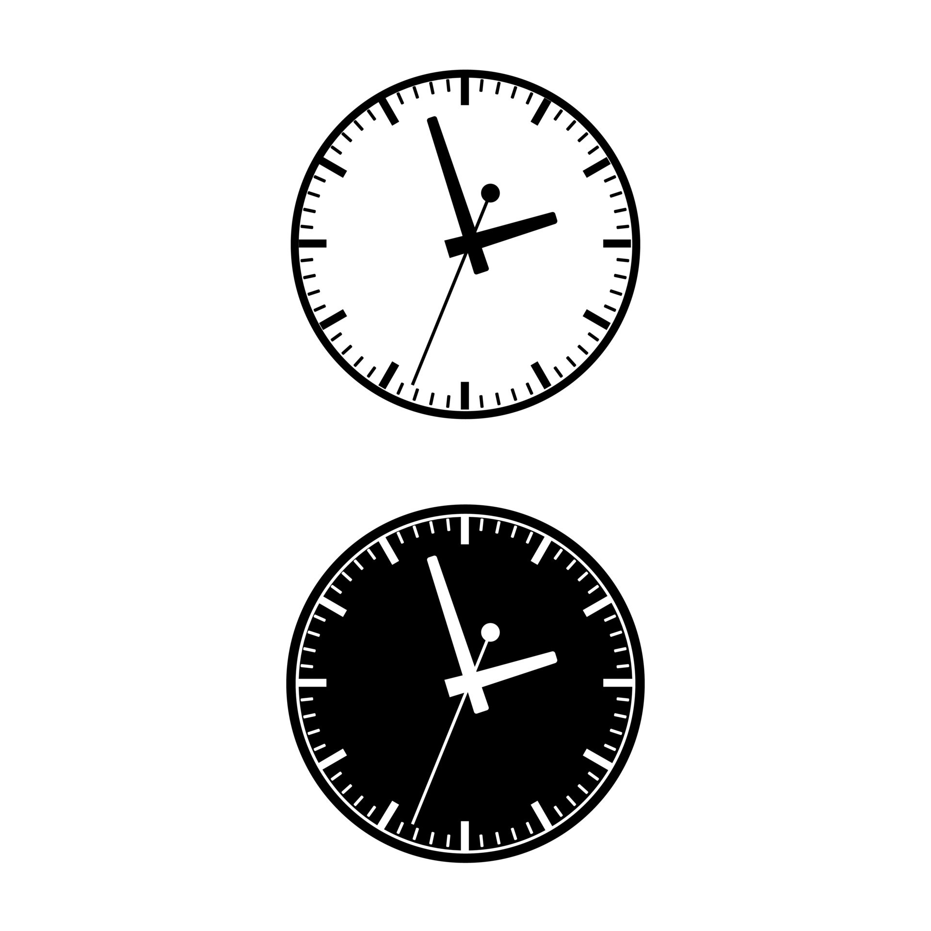 Clock face icon vector set. Wall Clock illustration sign collection
