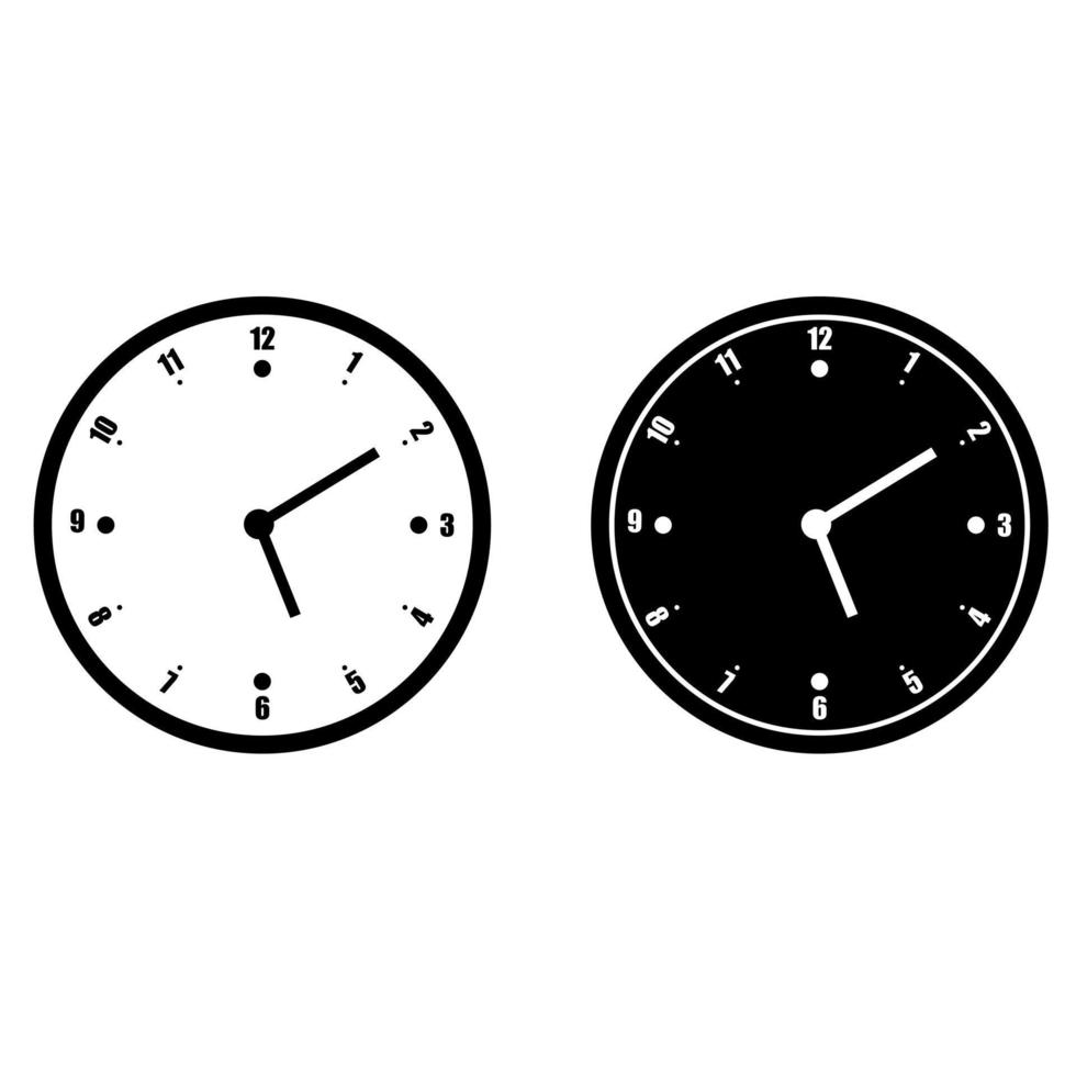 reloj cara icono vector colocar. pared reloj ilustración firmar recopilación. hora símbolo. reloj símbolo o logo.