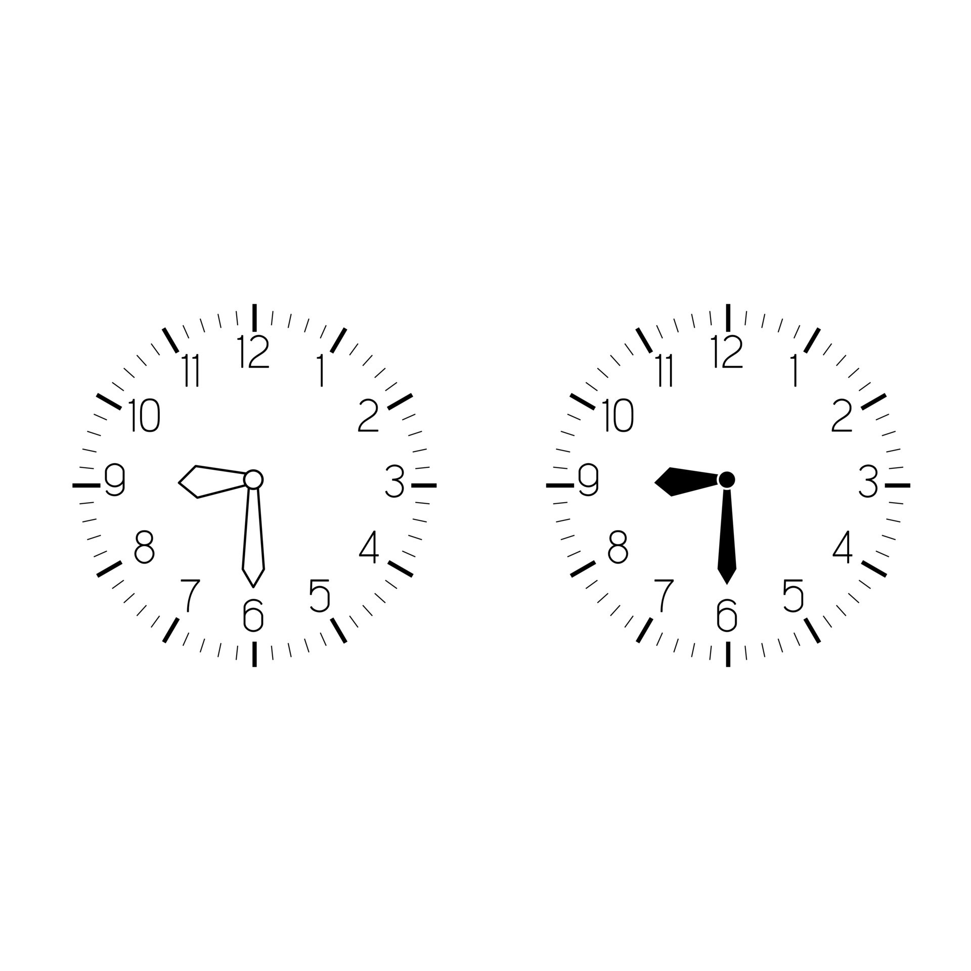 Clock face icon vector set. Wall Clock illustration sign collection