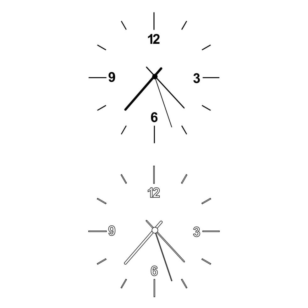 reloj cara icono vector colocar. pared reloj ilustración firmar recopilación. hora símbolo. reloj símbolo o logo.