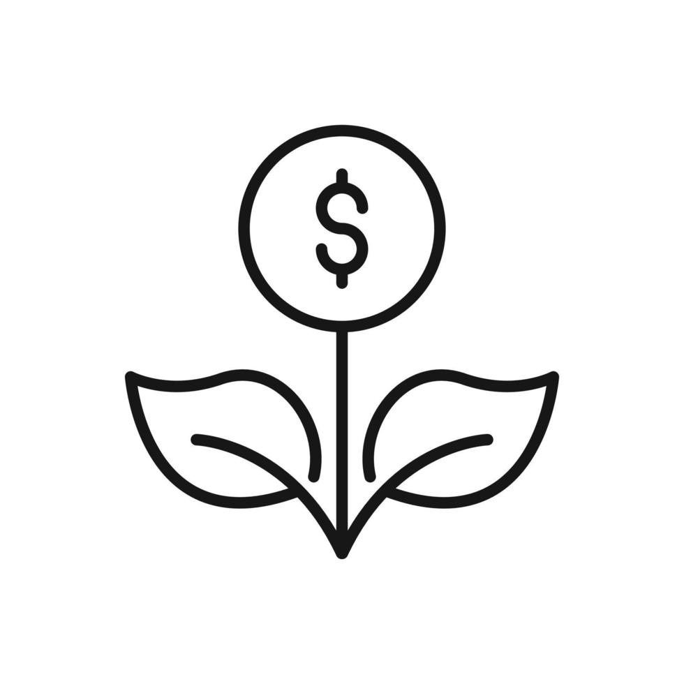 Editable Icon of Money Tree Growing, Vector illustration isolated on white background. using for Presentation, website or mobile app