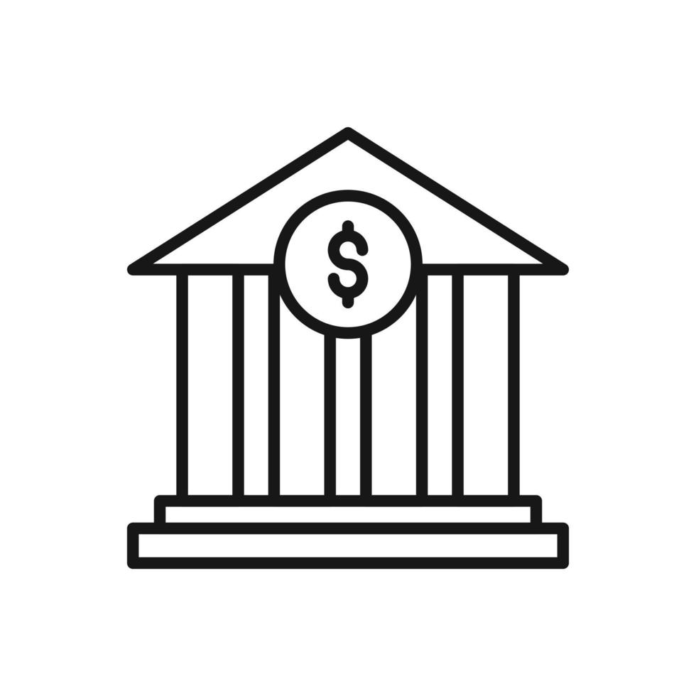 Editable Icon of Bank Building, Vector illustration isolated on white background. using for Presentation, website or mobile app