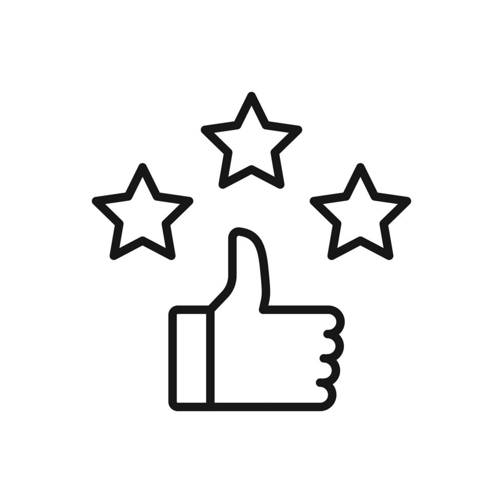 Editable Icon of Thumbs up Star Rating, Vector illustration isolated on white background. using for Presentation, website or mobile app