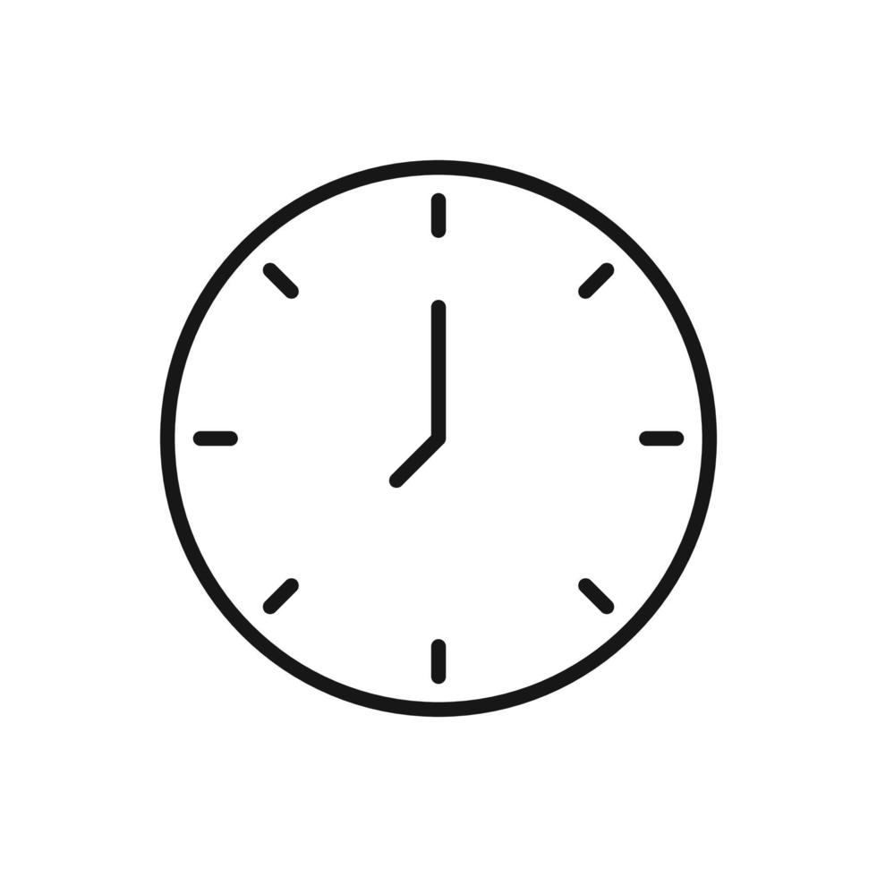 editable icono de hora pared reloj, vector ilustración aislado en blanco antecedentes. utilizando para presentación, sitio web o móvil aplicación