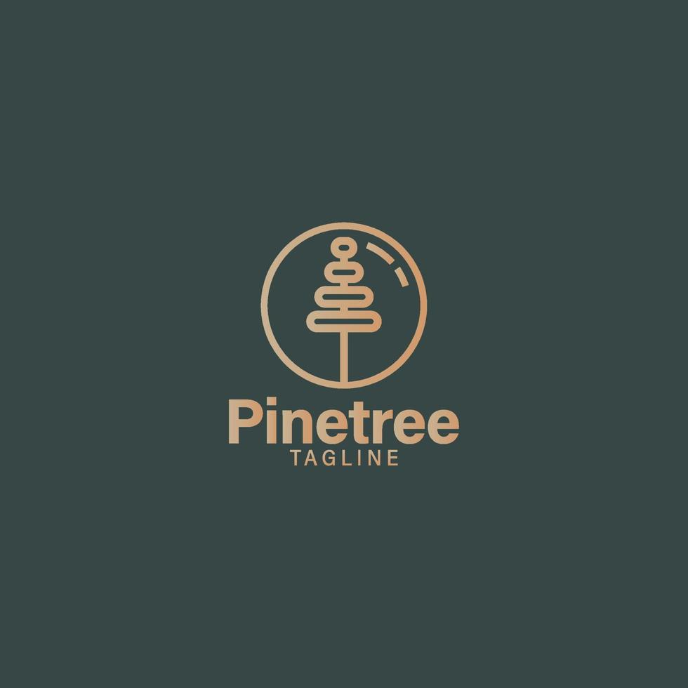 pine tree logo minimalist line modern vector