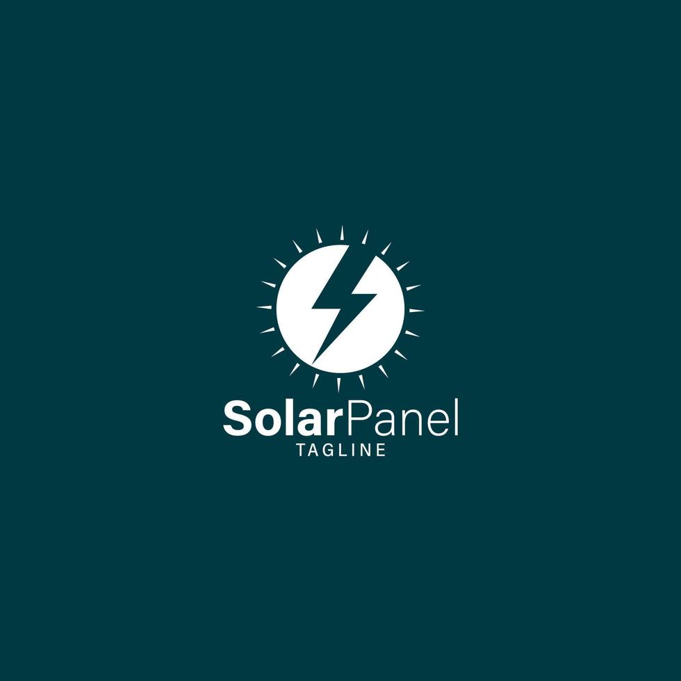 solar panel company identity logo simple modern vector