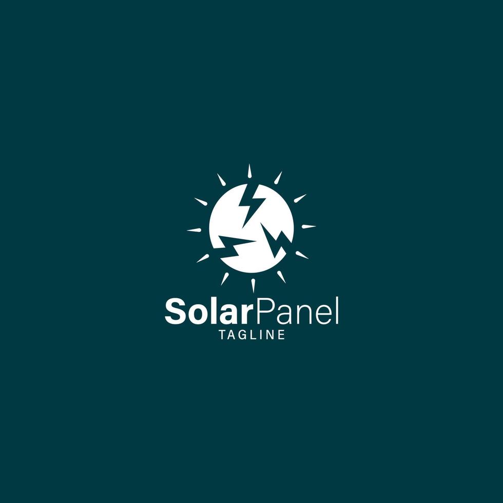 solar panel empresa identidad logo sencillo moderno vector