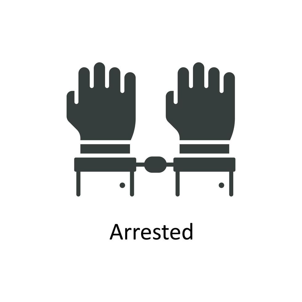 Arrested Vector Solid Icons. Simple stock illustration stock