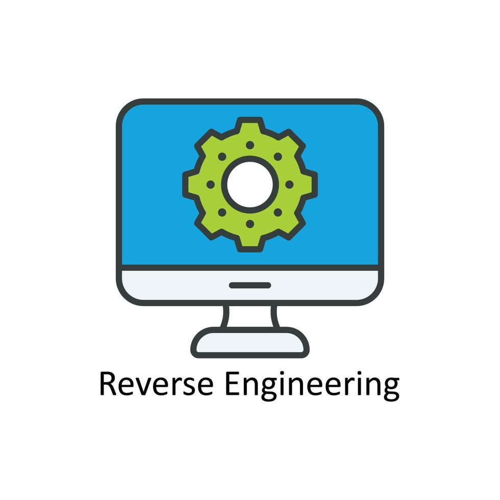 reverse engineering Vector Fill outline Icons. Simple stock illustration stock