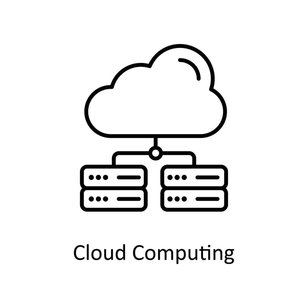 cloud computing Vector  outline Icons. Simple stock illustration stock