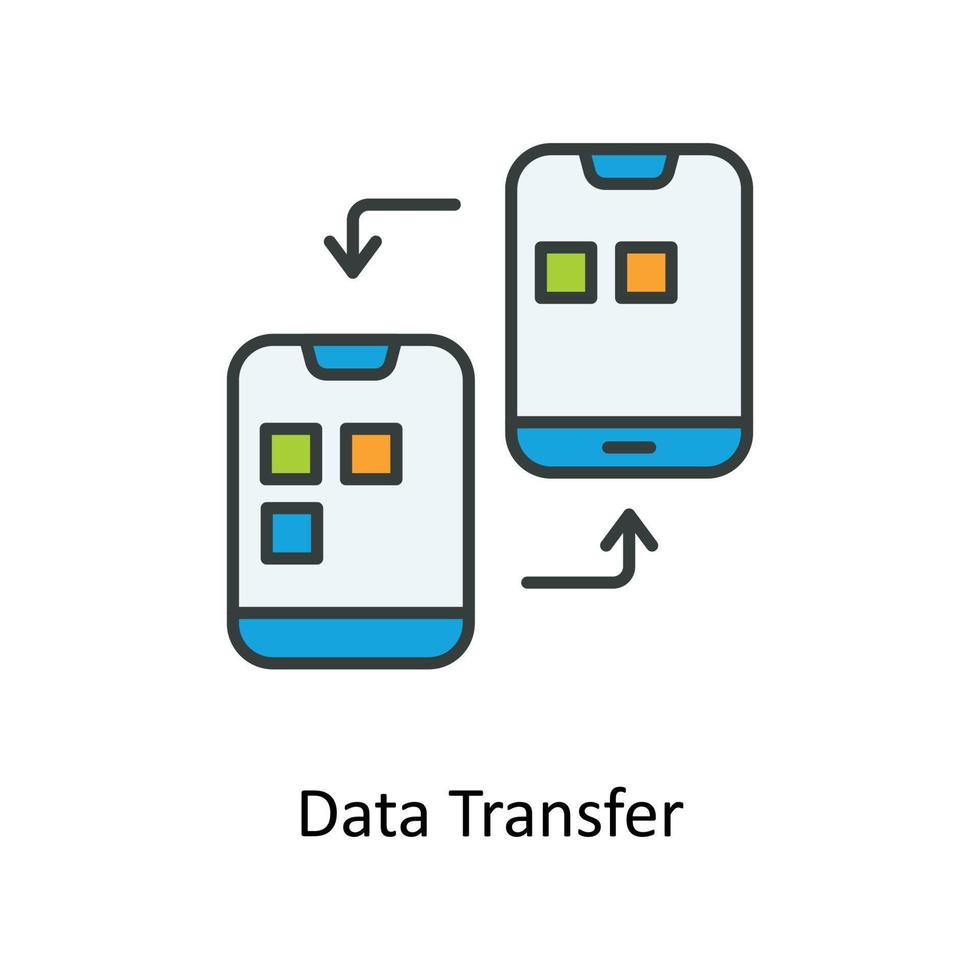 data transfer Vector Fill outline Icons. Simple stock illustration stock