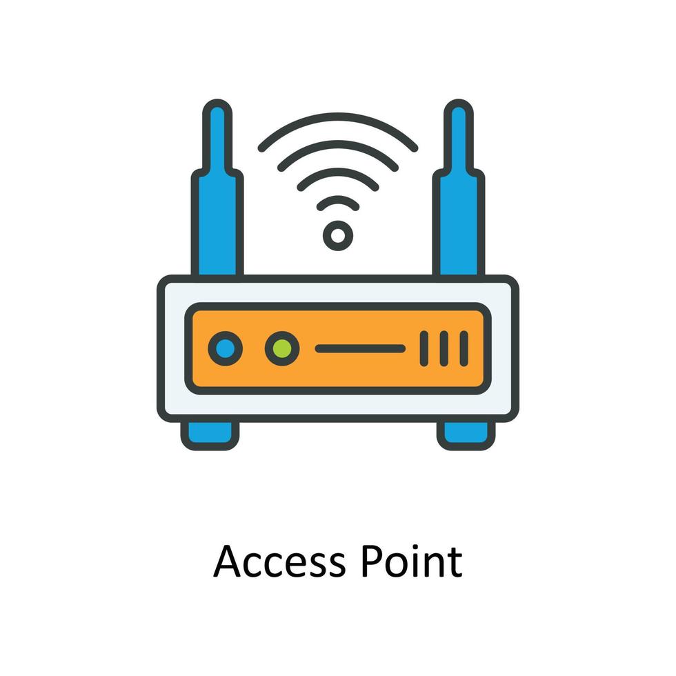 access point Vector Fill outline Icons. Simple stock illustration stock