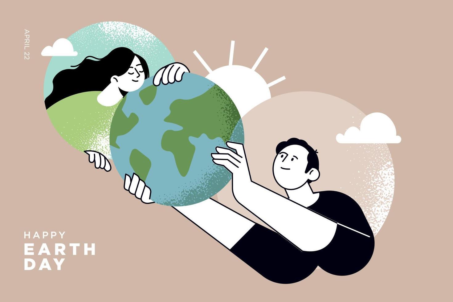 Earth day illustration. Ecology, environmental problems and environmental protection. Vector illustration concept for graphic and web design, business presentation, marketing and print material.