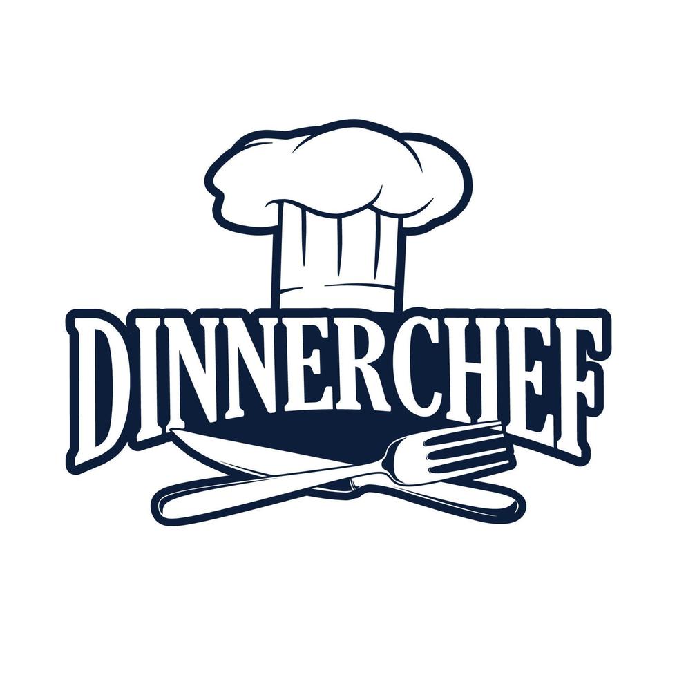 Dinner chef logo design vector