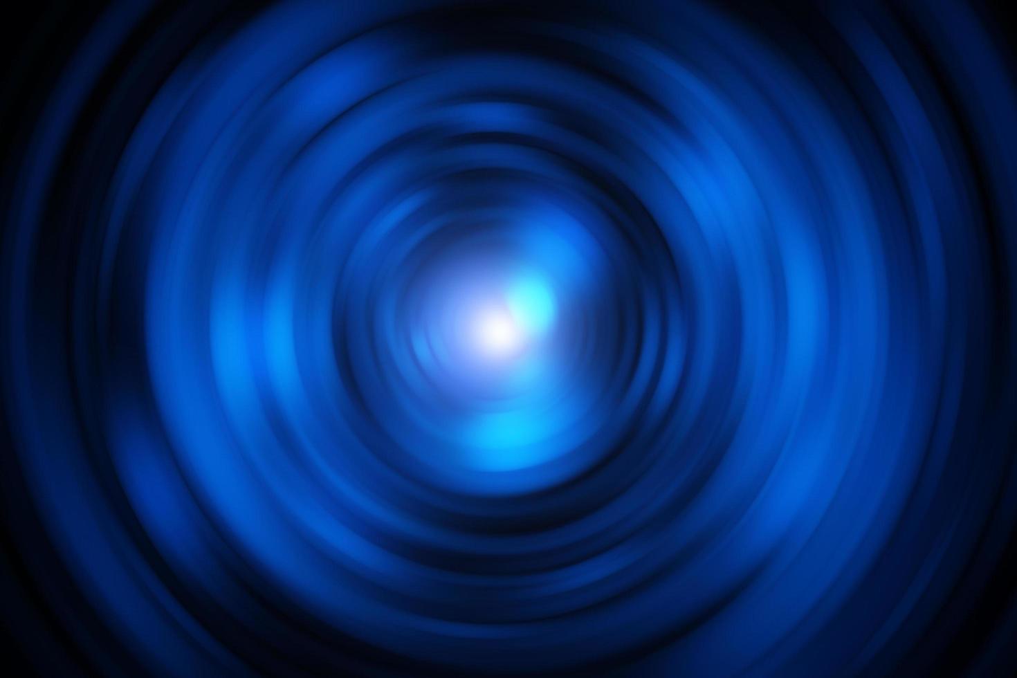 Abstract blue light circle lines effect on black background. Rotating rings with shine rays photo