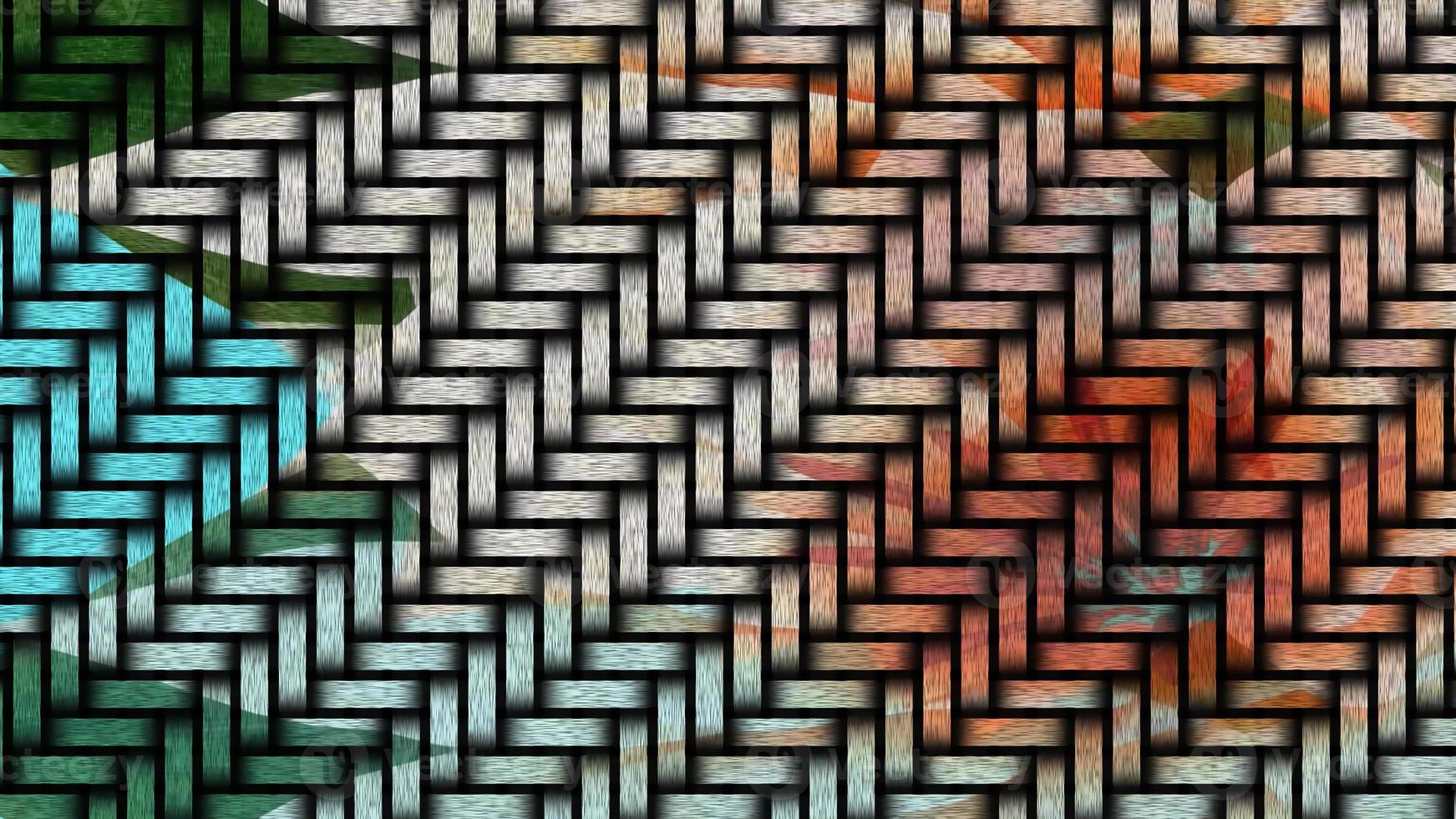 Botanical Grid Art Water Lilly Threads Digital Rendering photo