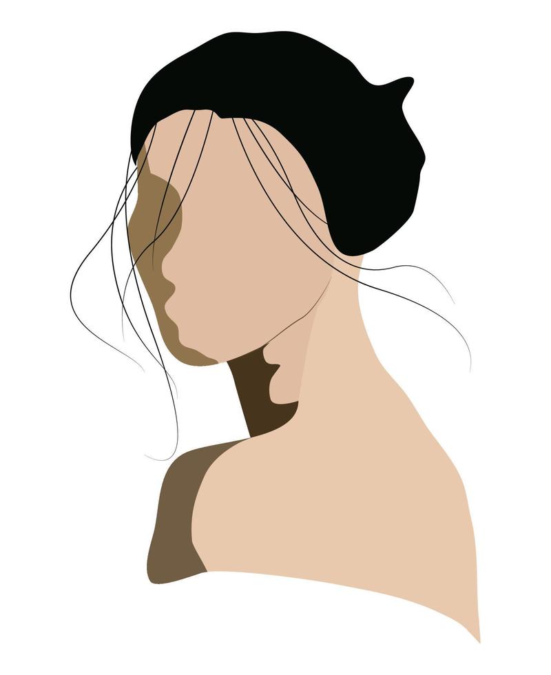 atsthetic abstract woman portrait vector