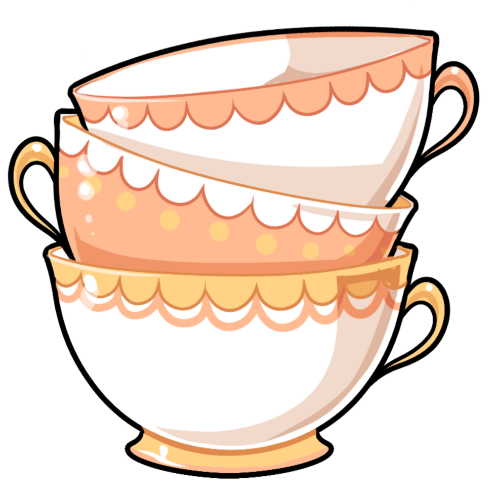 Free Tea Cups Stack 22384852 PNG with Transparent Background