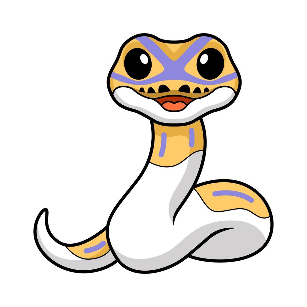 Cute banana pied ball python cartoon vector