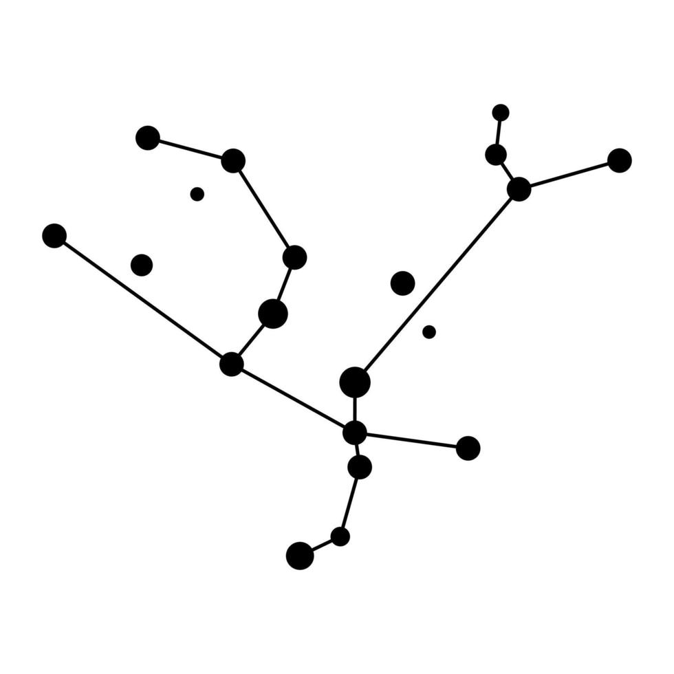 Andromeda constellation map. Vector illustration.