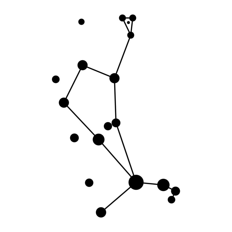 Bootes constellation map. Vector illustration.