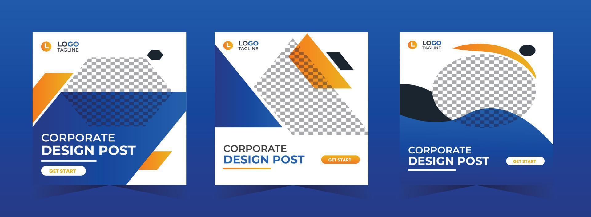 Corporate business webinar social media post and web banner template vector