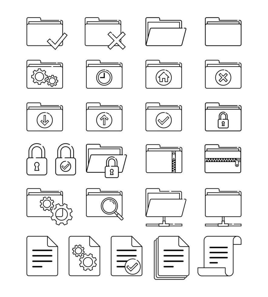 folder icon set vector