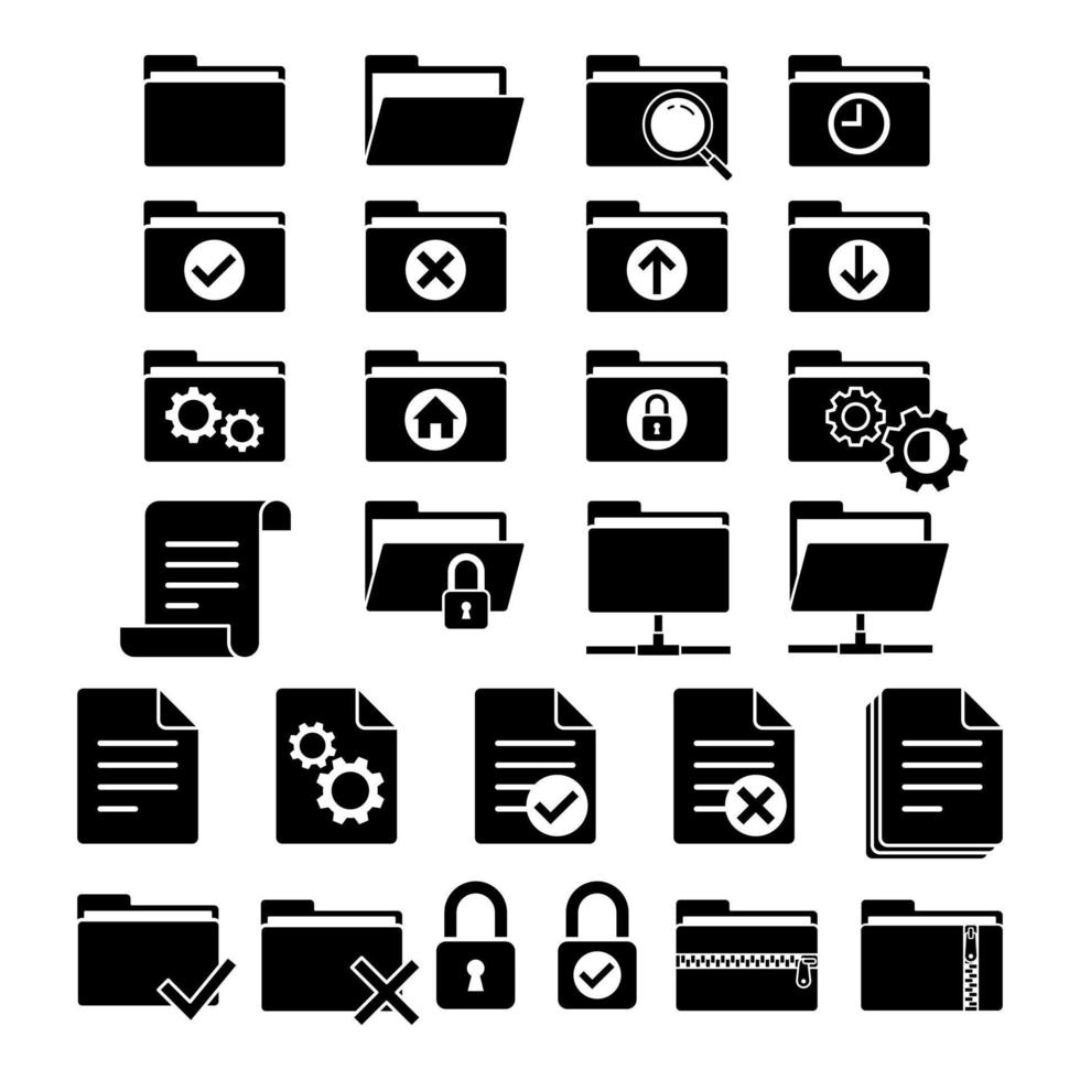folder icon set 22385402 Vector Art at Vecteezy