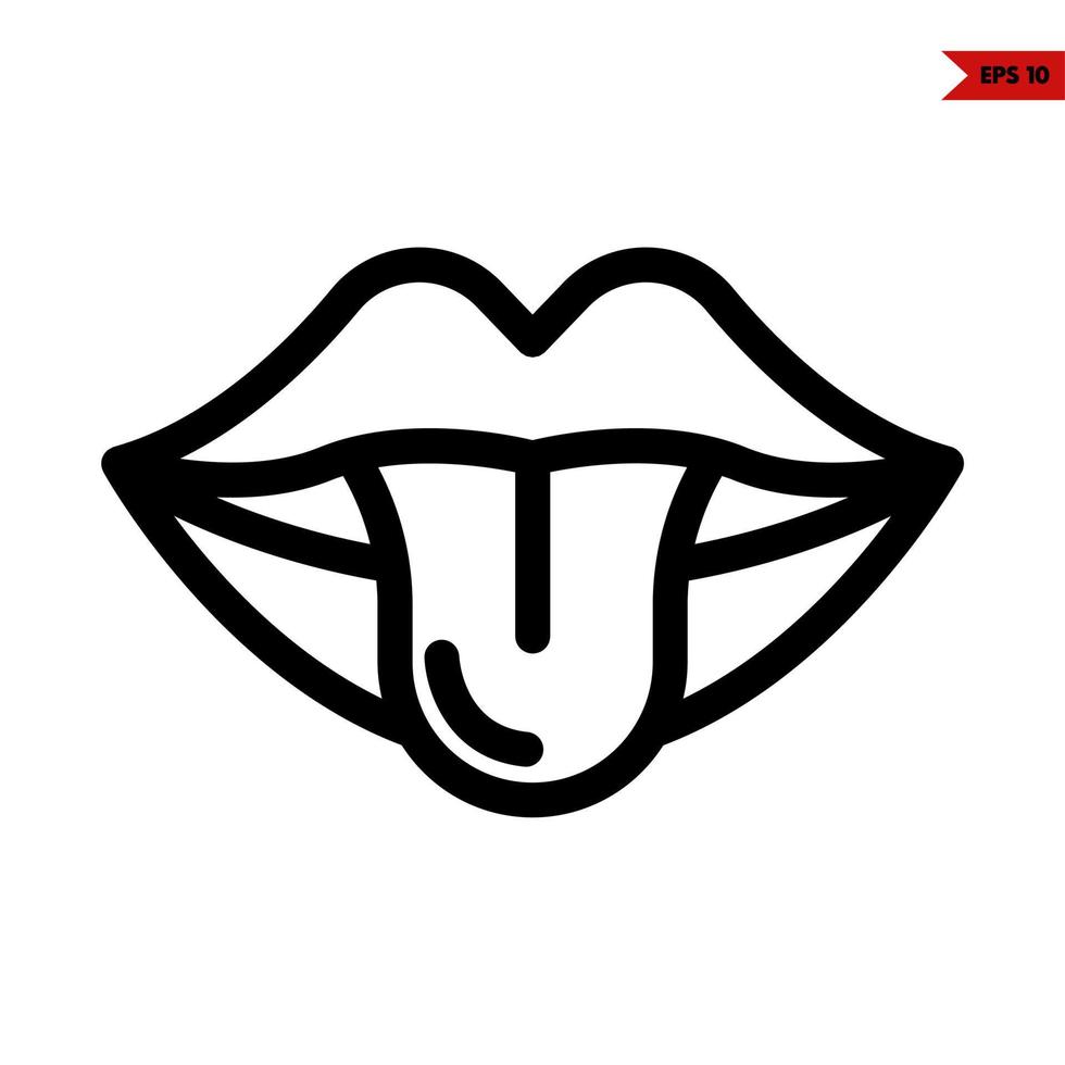 lips line icon vector