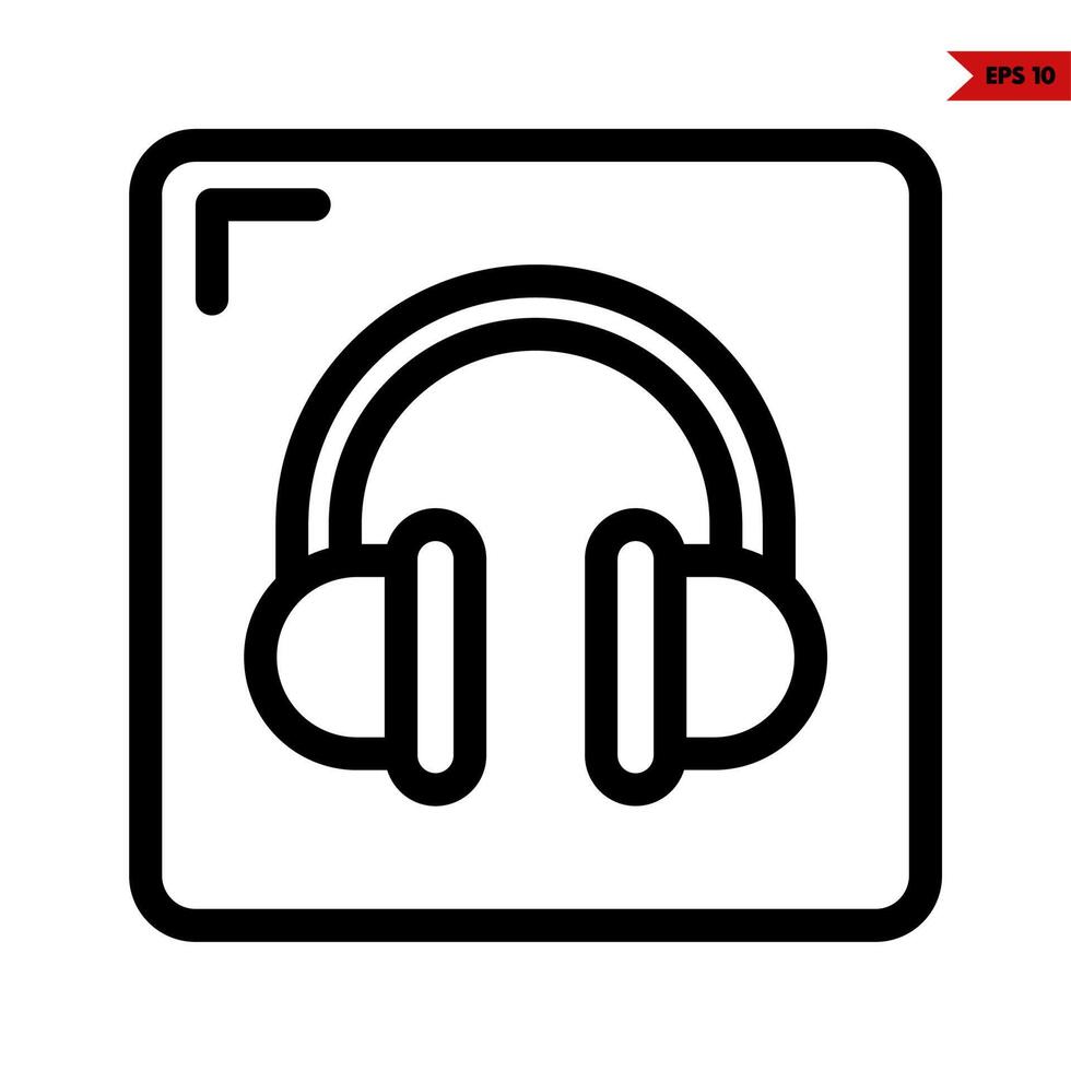 headphone line icon vector