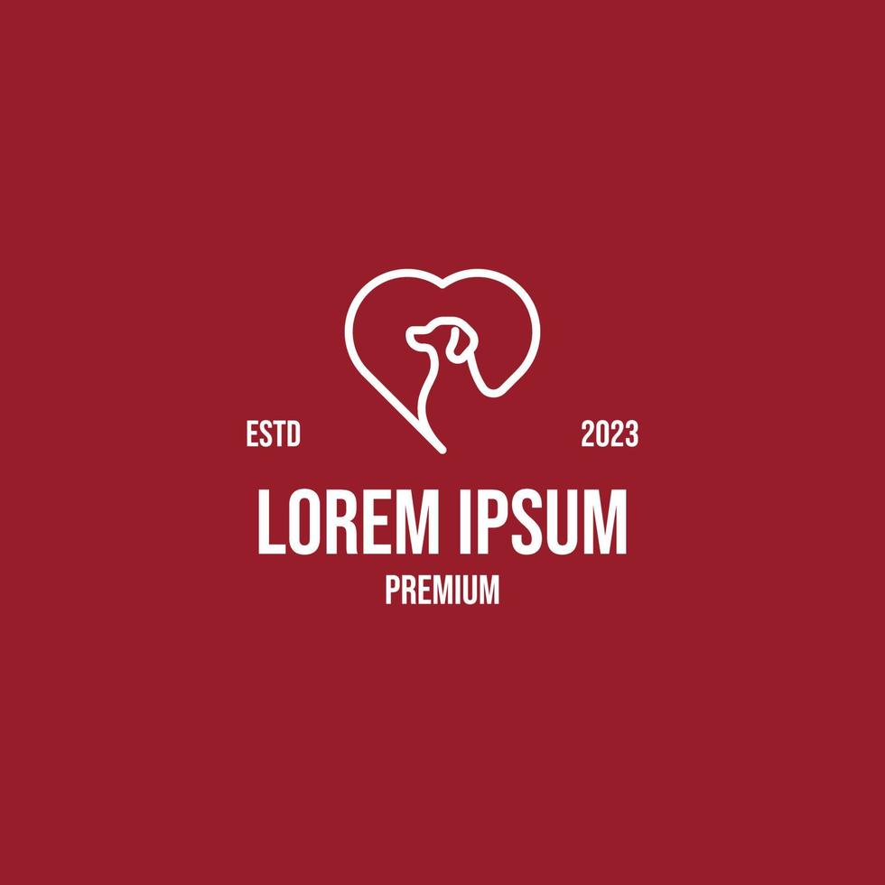 Vector love dog logo design concept illustration idea