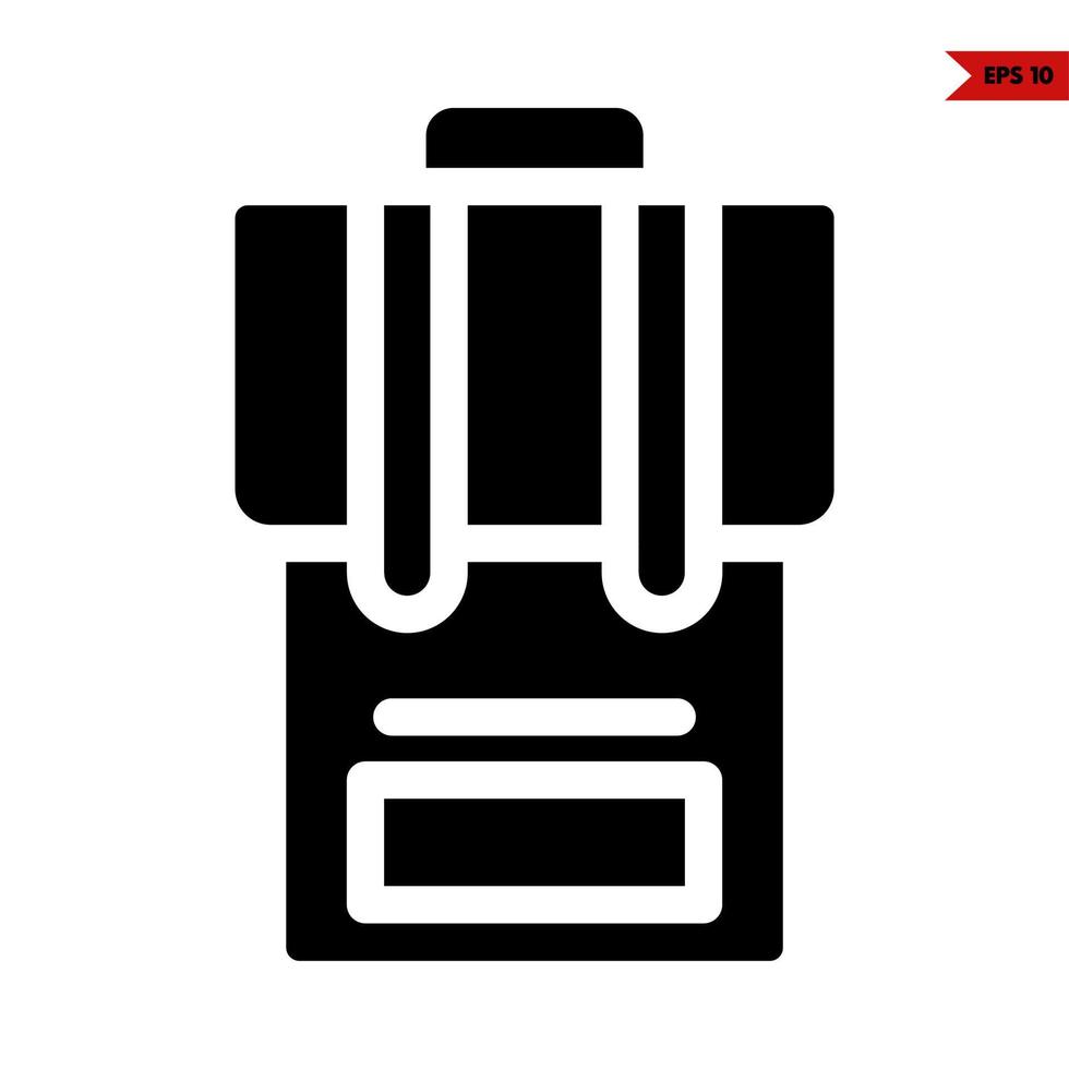 backpack glyph icon vector