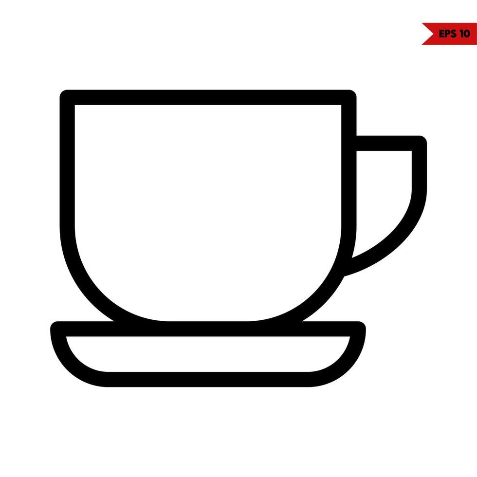 coffe glass line icon vector