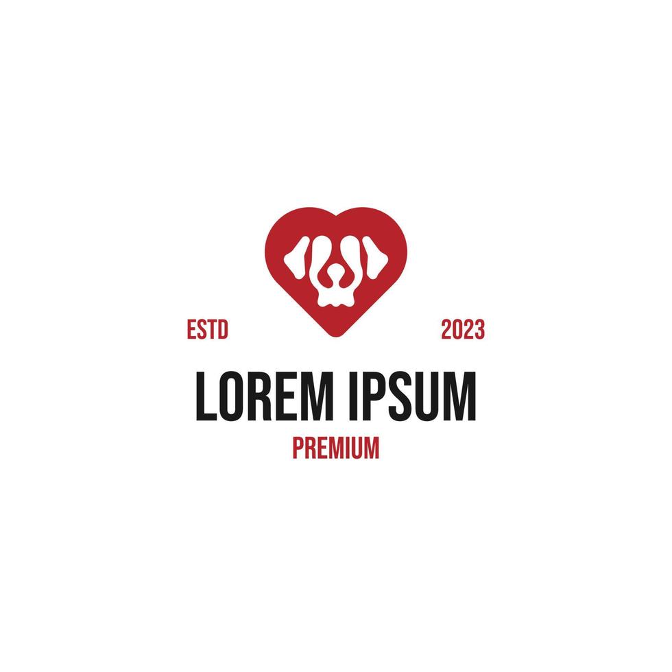 Vector love dog logo design concept illustration idea