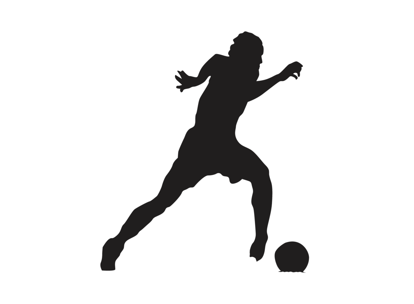 Silhouette von ein Fußball Spieler png