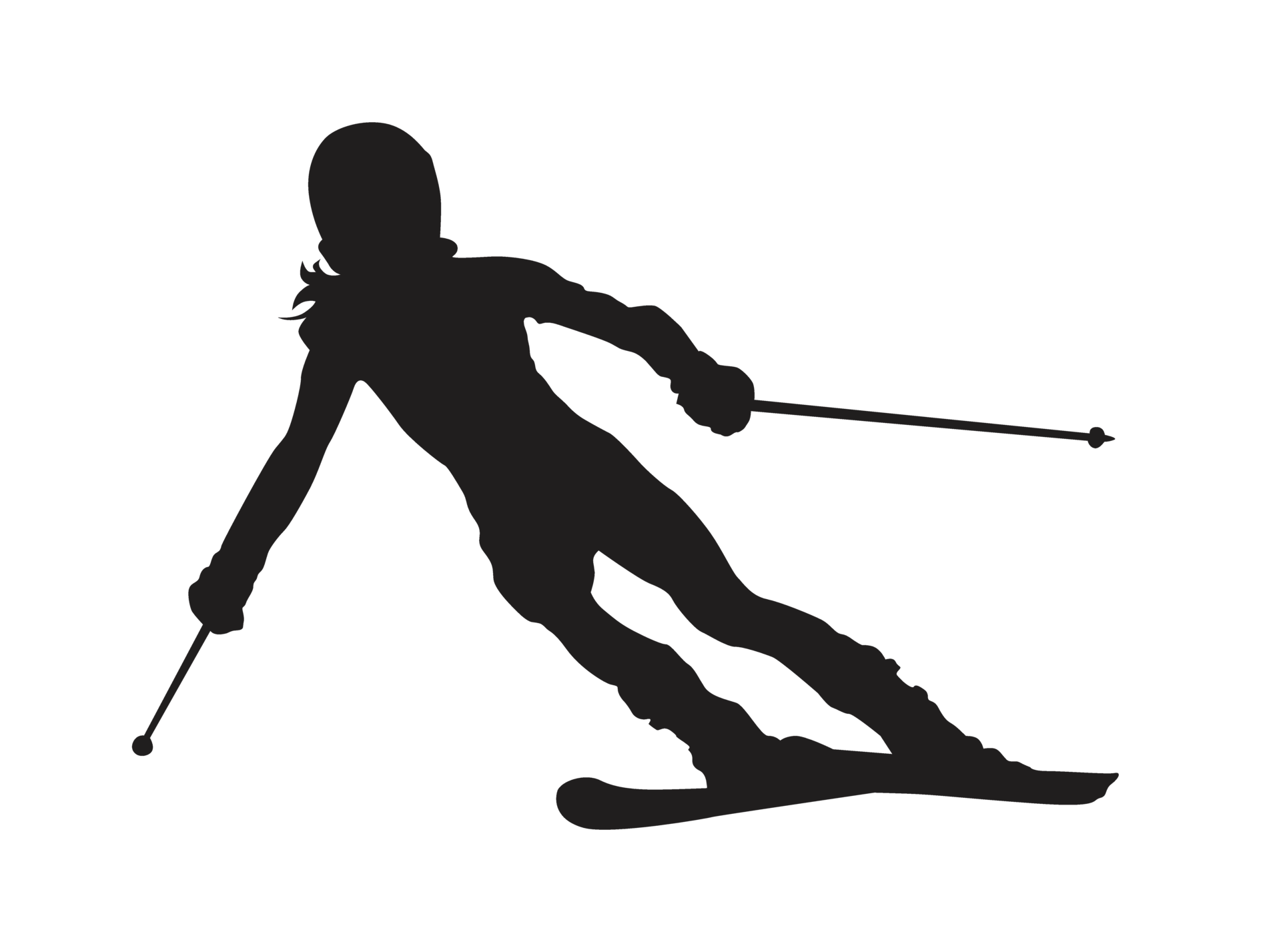 Silhouette Of Ski Player, Skiing, Snow Ski 22385634 PNG
