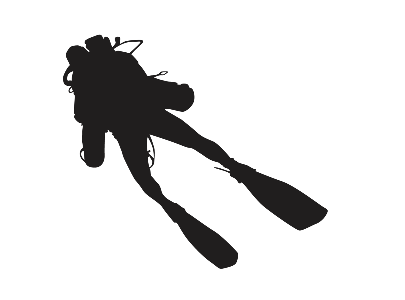 Silhouette of a Diver png