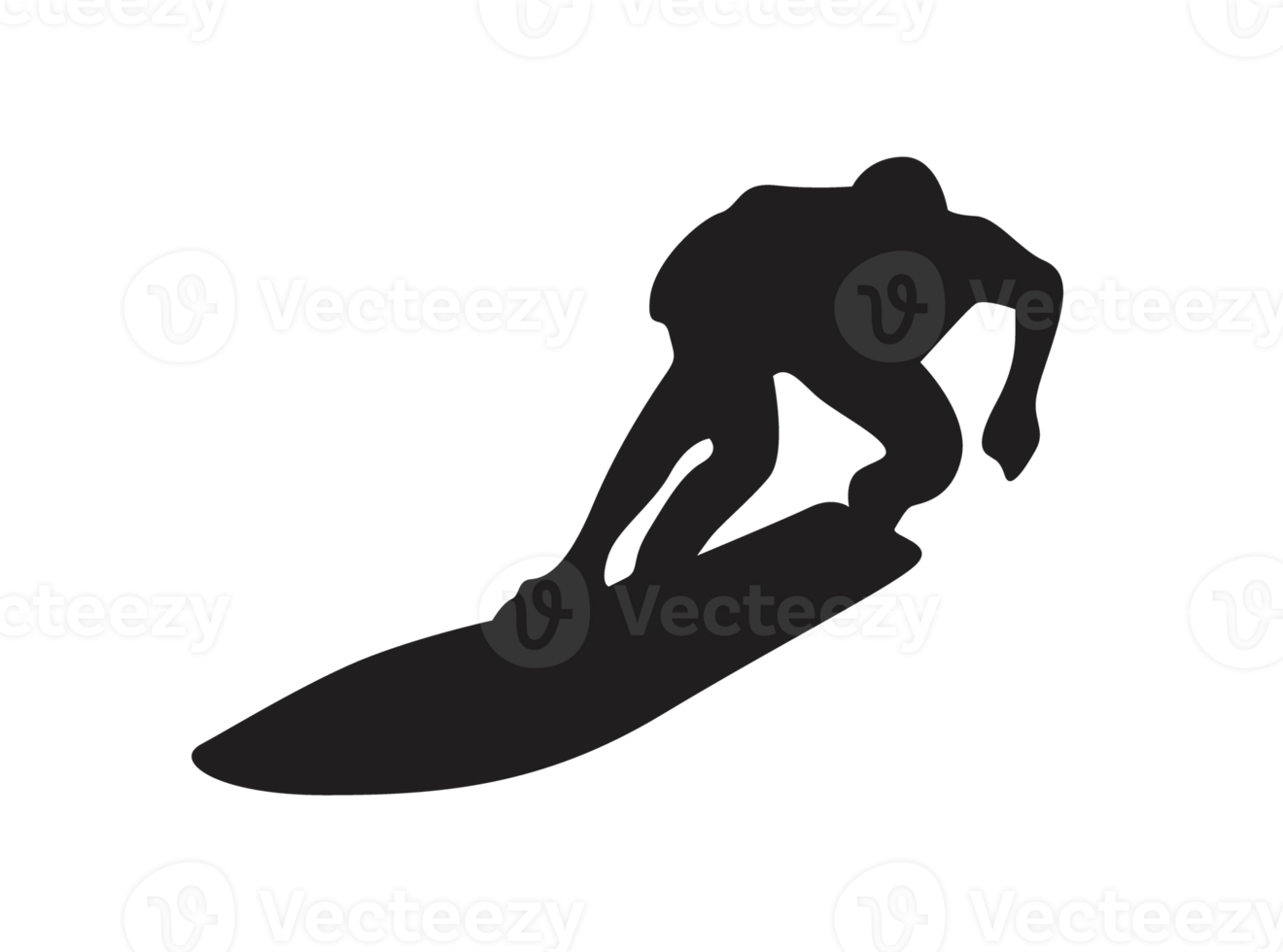 silhouette di un' surfer oceano onda png