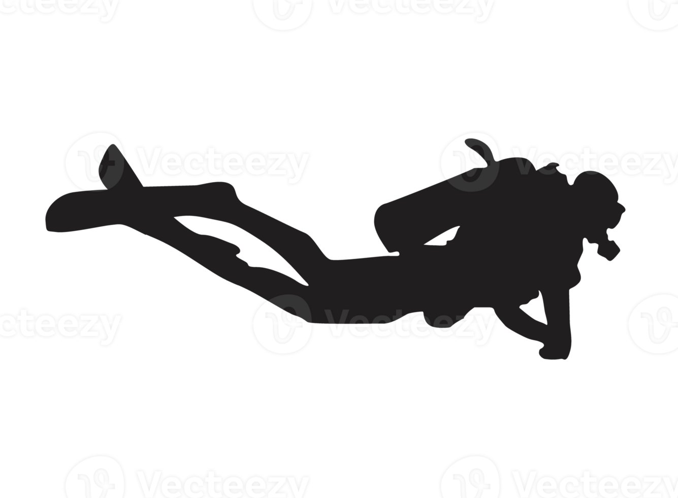 Silhouette of a Diver png