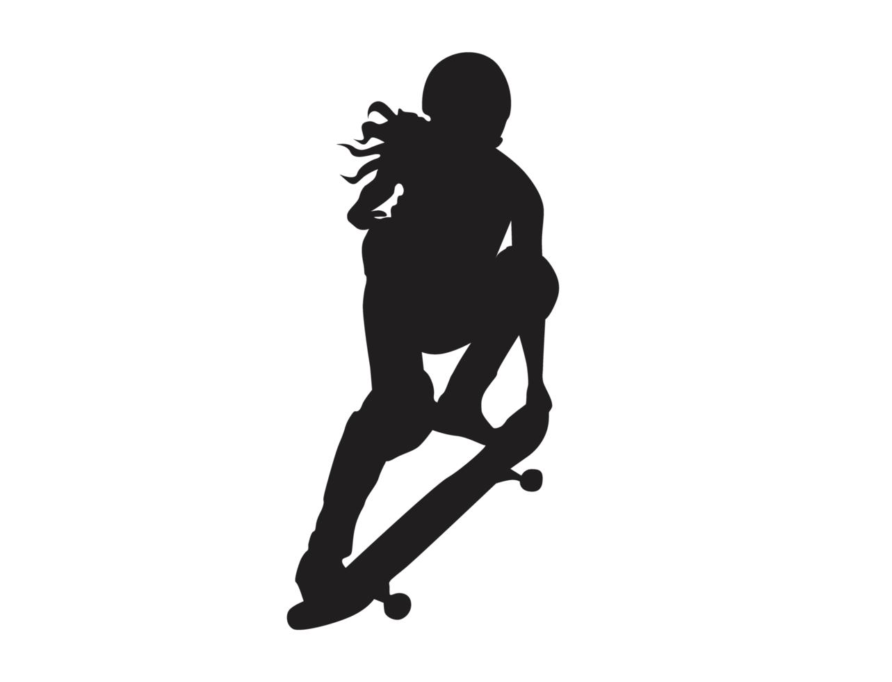 Silhouette of a Skateboarder Player, Skateboard png